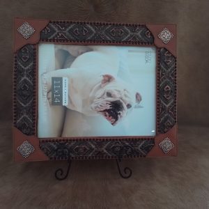 Embossed leather picture frame 11x14