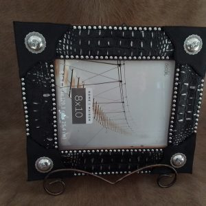 Embossed leather picture frame 8x10