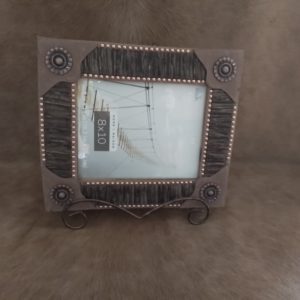 Embossed leather picture frame 8x10